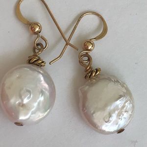 10mm Genuine Coin Pearl Earrings